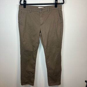 Hawker Rye Slim Chino Pants Mocha Brown Stretch Straight Leg Office  Men's 33x29